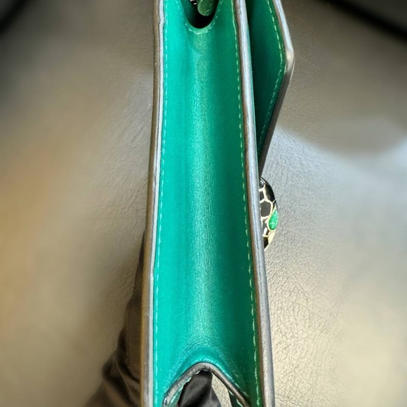 Bvlgari Serpenti Forever Square Cross-body Shoulder Bag calf Leather Emerald gre - Picture 5 of 12